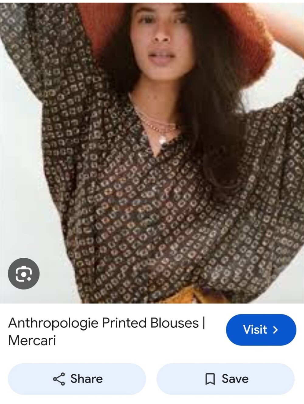 Anthropologie Printed Button-Down Blouse